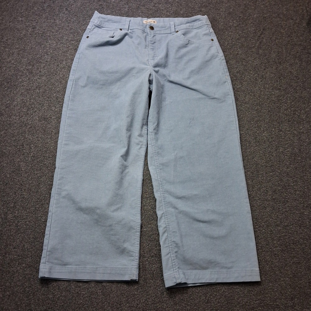 Toad&Co Coaster Cord Wide Leg Pants Light Blue Corduroy Size 12 Cropped